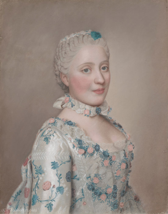 Order Paintings Reproductions Portrait of Marie-Josèphe of Saxony by Jean Étienne Liotard (1702-1789, Switzerland) | ArtsDot.com