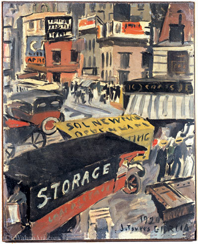 Order Art Reproductions New york street scene - (1920) by Joaquín Torres García (1874-1949, Uruguay) | ArtsDot.com
