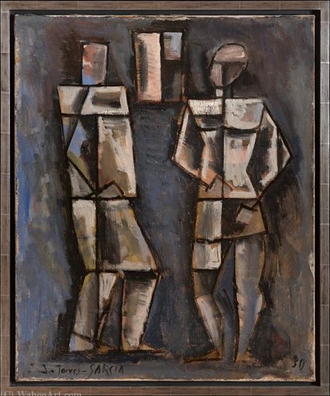 Order Oil Painting Replica Two figures - (1930) by Joaquín Torres García (1874-1949, Uruguay) | ArtsDot.com