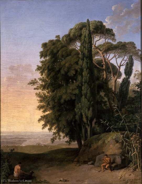 Order Paintings Reproductions Landscape at Frascati by Johann Heinrich The Younger Tischbein (1742-1808, Germany) | ArtsDot.com