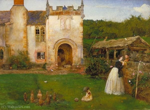 Buy Museum Art Reproductions The old bowling green by John William North (1842-1924, United Kingdom) | ArtsDot.com