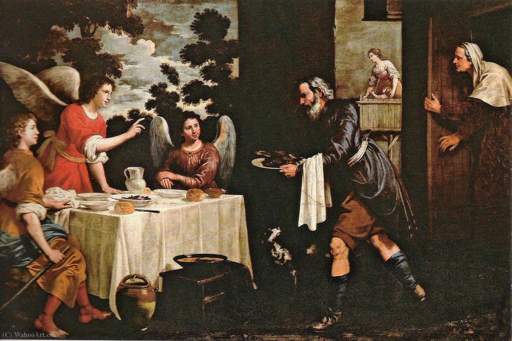 Buy Museum Art Reproductions Abraham and the Three Angels by Juan Van Der Hamen (1596-1631, Spain) | ArtsDot.com