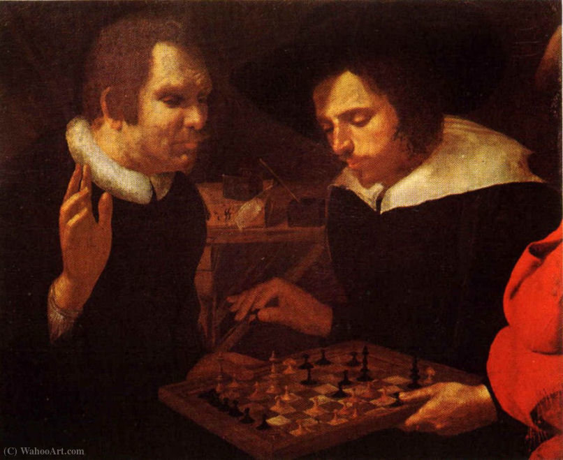 Order Oil Painting Replica Chess players by Karel Van Mander (1548-1606, Belgium) | ArtsDot.com