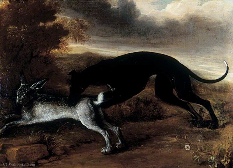 Order Artwork Replica Greyhound and Hare by Leonard Knyff (1650-1722, Netherlands) | ArtsDot.com