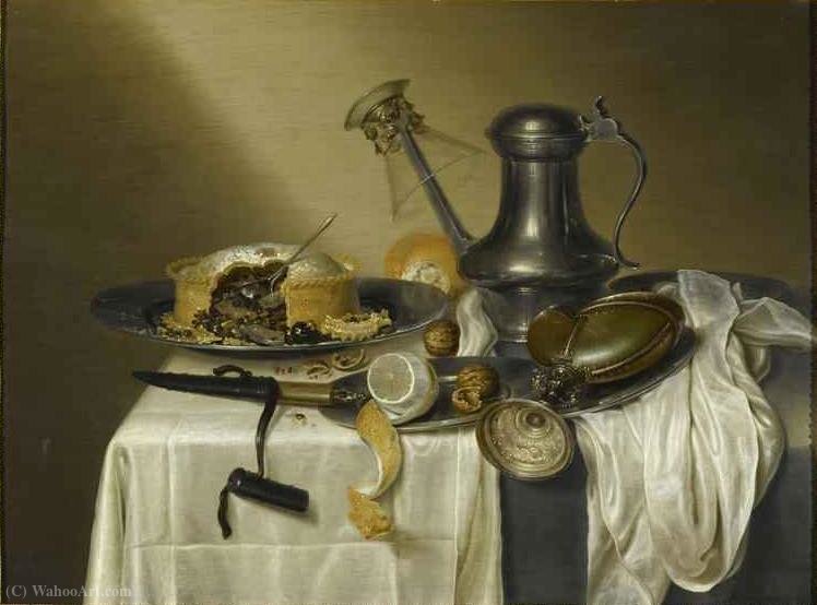 Order Oil Painting Replica Still Life with meat pie by Maerten Boelema De Stomme (1611-1644, Netherlands) | ArtsDot.com