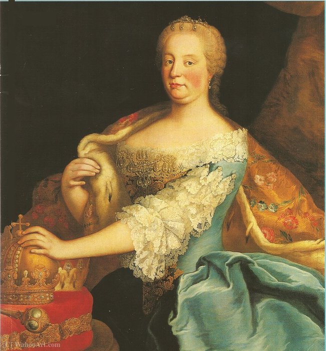 Order Oil Painting Replica Empress Maria Theresa as Queen of Hungary. by Martin Van Meytens (1695-1770, Sweden) | ArtsDot.com