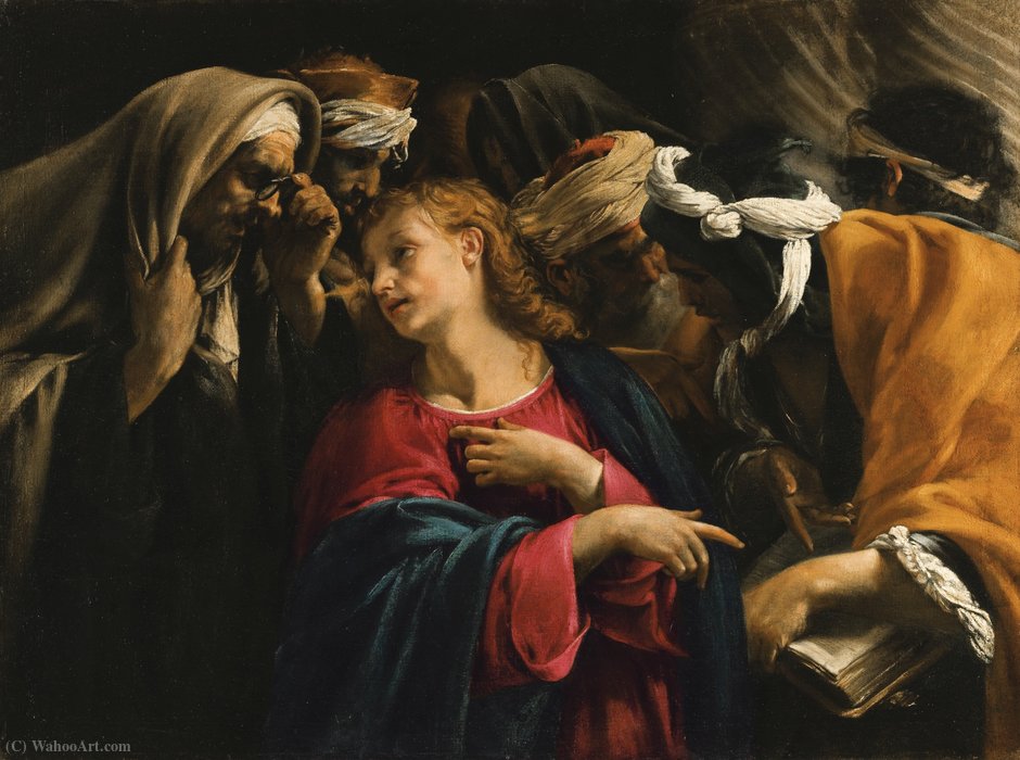 Buy Museum Art Reproductions Christ amongst the Doctors by Orazio Borgianni (1574-1616, Italy) | ArtsDot.com