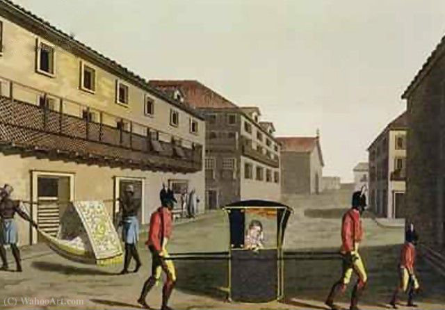 Liveried slaves carrying a sedan chair Brazil from Le Costume Ancien et Moderne by Paolo Fumagalli Paolo Fumagalli | ArtsDot.com