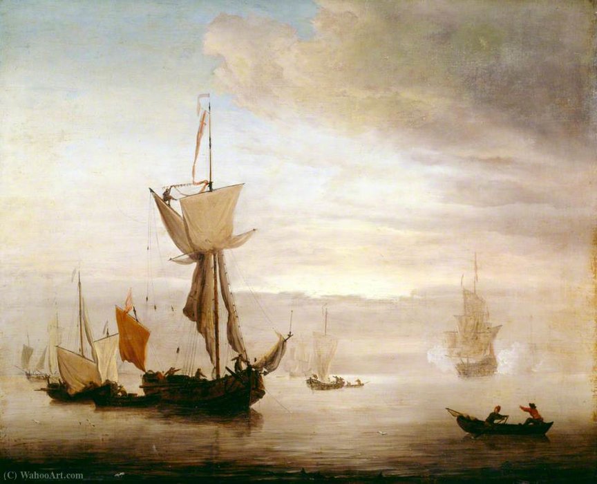Order Oil Painting Replica A calm by Peter Monamy (1681-1749, United Kingdom) | ArtsDot.com