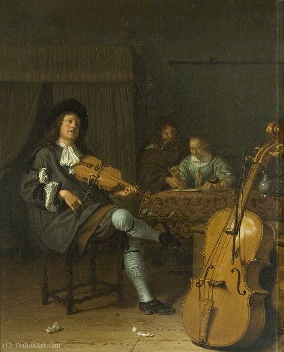 Buy Museum Art Reproductions A music party by Pieter Cornelisz Van Slingeland | ArtsDot.com