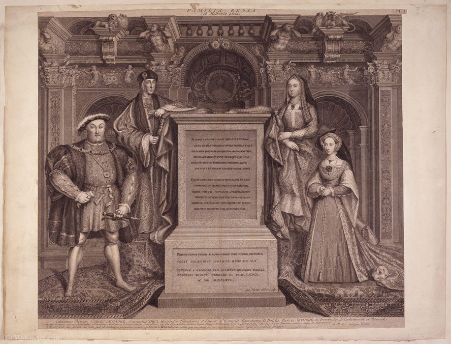 Order Oil Painting Replica King Henry VIII, King Henry VII, Elizabeth of York, Jane Seymour by Remigius Van Leemput (Remigeus Vanlimpitt) (1607-1675, Belgium) | ArtsDot.com