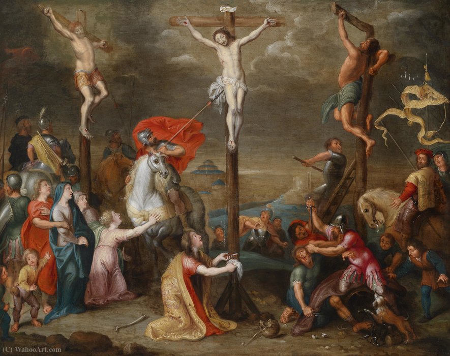 Order Paintings Reproductions Christ on the Cross by Simon De Vos (1962-1676, United States) | ArtsDot.com