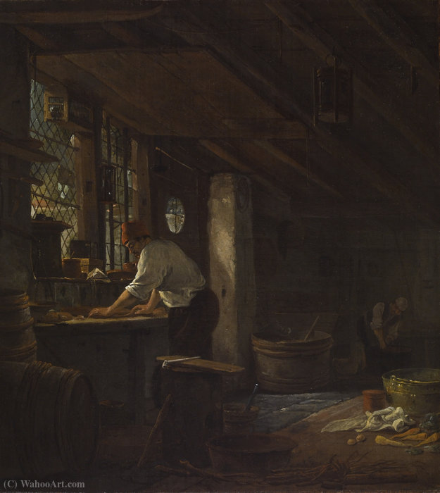 Order Oil Painting Replica Kitchen interior by Thomas Wijck (1616-1677, Netherlands) | ArtsDot.com