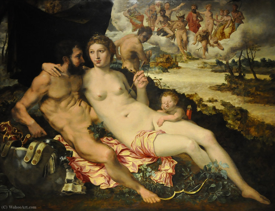 Order Art Reproductions Mars and Venus surprised by Vulcan by Vincent Sellaer (1500-1589, Belgium) | ArtsDot.com