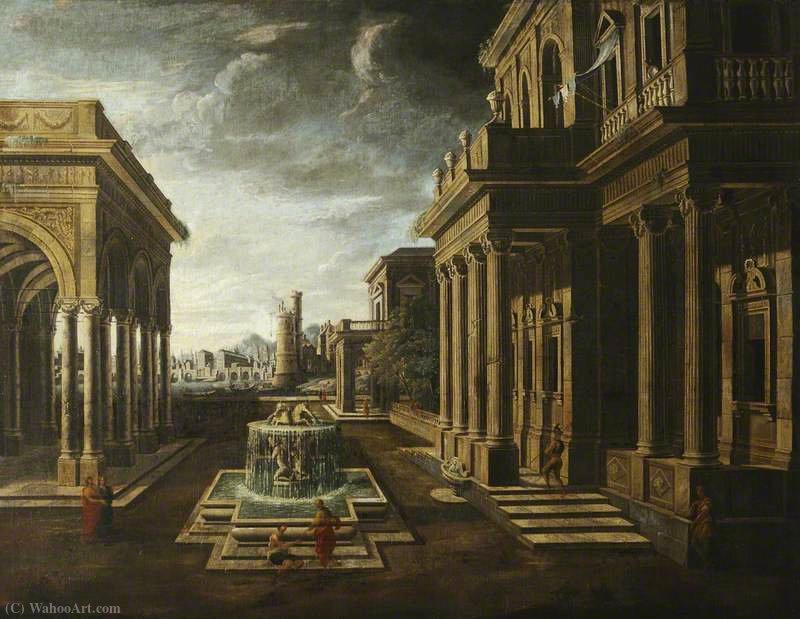 Order Oil Painting Replica An architectural fantasy by Viviano Codazzi (1604-1670, Italy) | ArtsDot.com