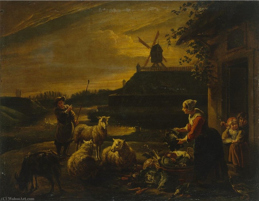 Order Paintings Reproductions Peasant yard by Willem Van Herp (1614-1677, Belgium) | ArtsDot.com