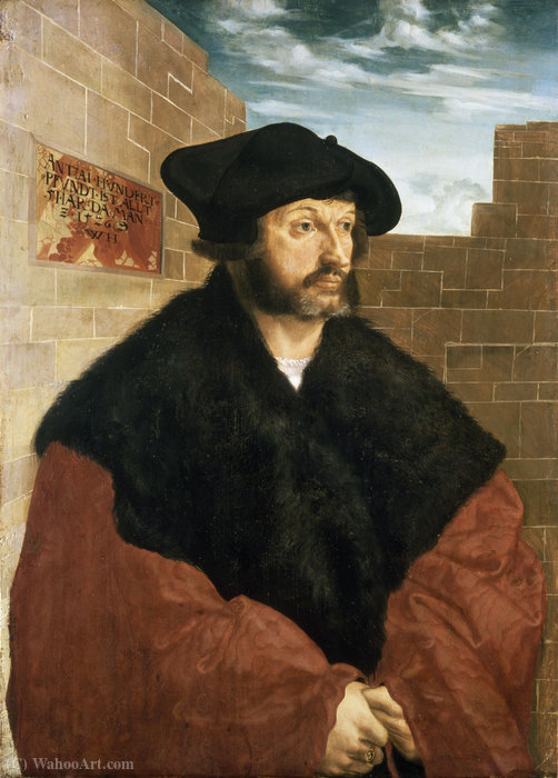 Order Oil Painting Replica Portrait of Anton Hundertpfundt by Wolf Huber (1490-1553, Austria) | ArtsDot.com