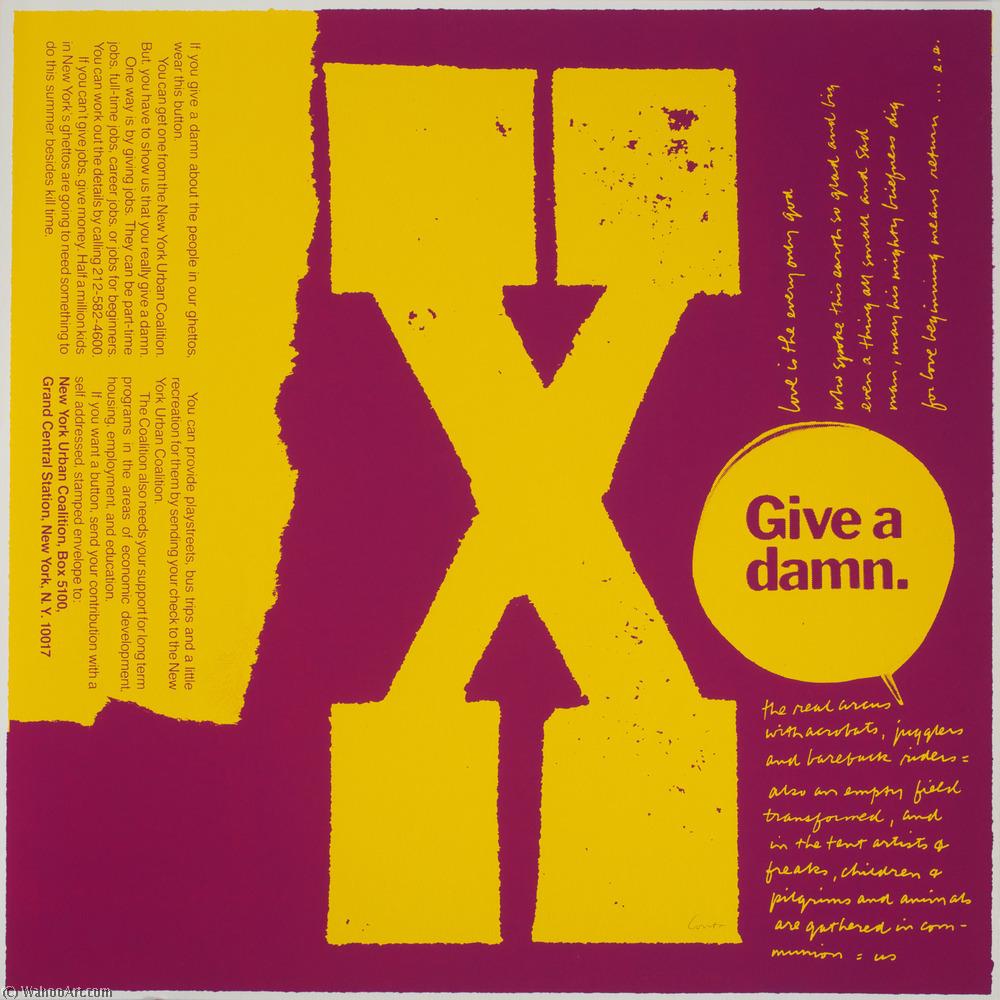 Order Art Reproductions X give a damn by Corita Kent (Inspired By) (1918-1986, United States) | ArtsDot.com