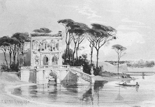 Buy Museum Art Reproductions Italian Lake Scene with Villa (from Cropsey Album), 1849 by Carl (Friedrich Heinrich) Werner (1808-1894, Germany) | ArtsDot.com