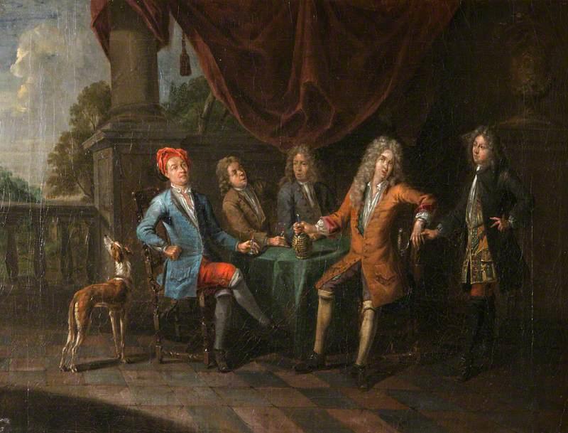 Order Art Reproductions A Group of Gentlemen Drinking by Joseph Van Aken (1699-1749) | ArtsDot.com