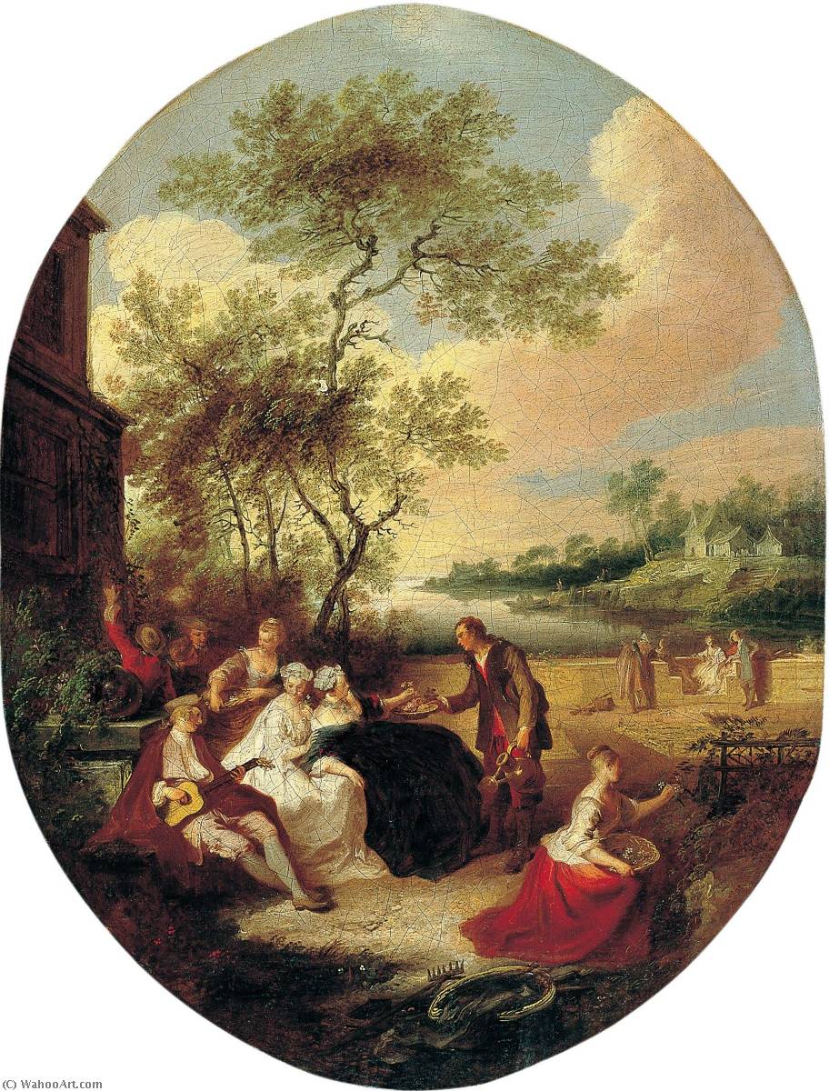 Order Paintings Reproductions The Four Seasons 1, Spring, 1729 by Pierre Antoine Quillard (1700-1733) | ArtsDot.com