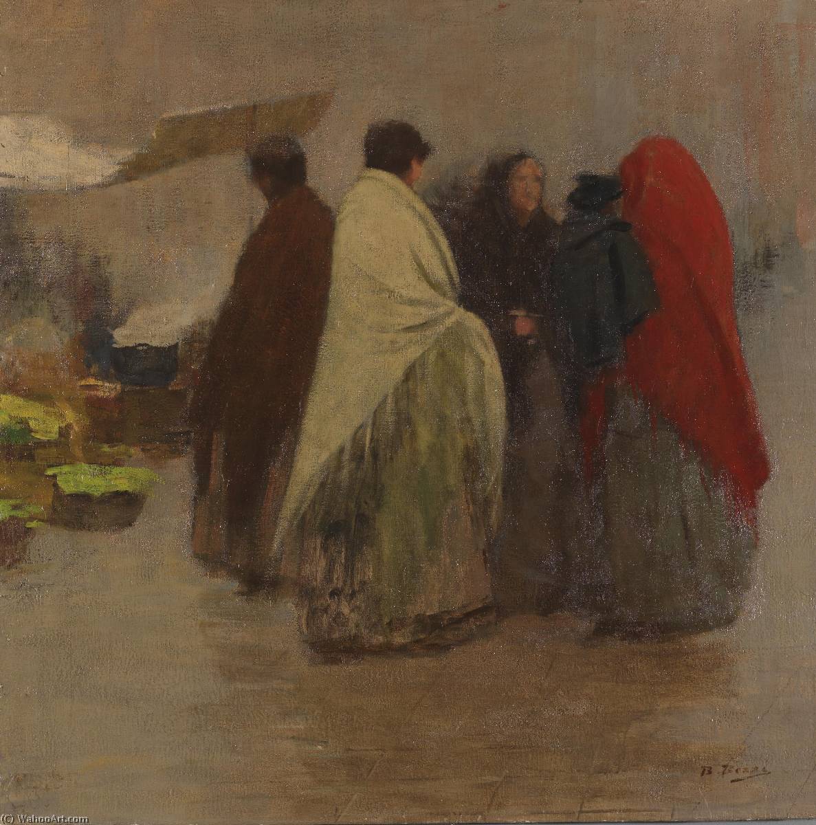 Buy Museum Art Reproductions Italiano Mercato di Santa Margherita (Donne al mercato), 1895 by Bartolomeo Bezzi (1851-1923) | ArtsDot.com