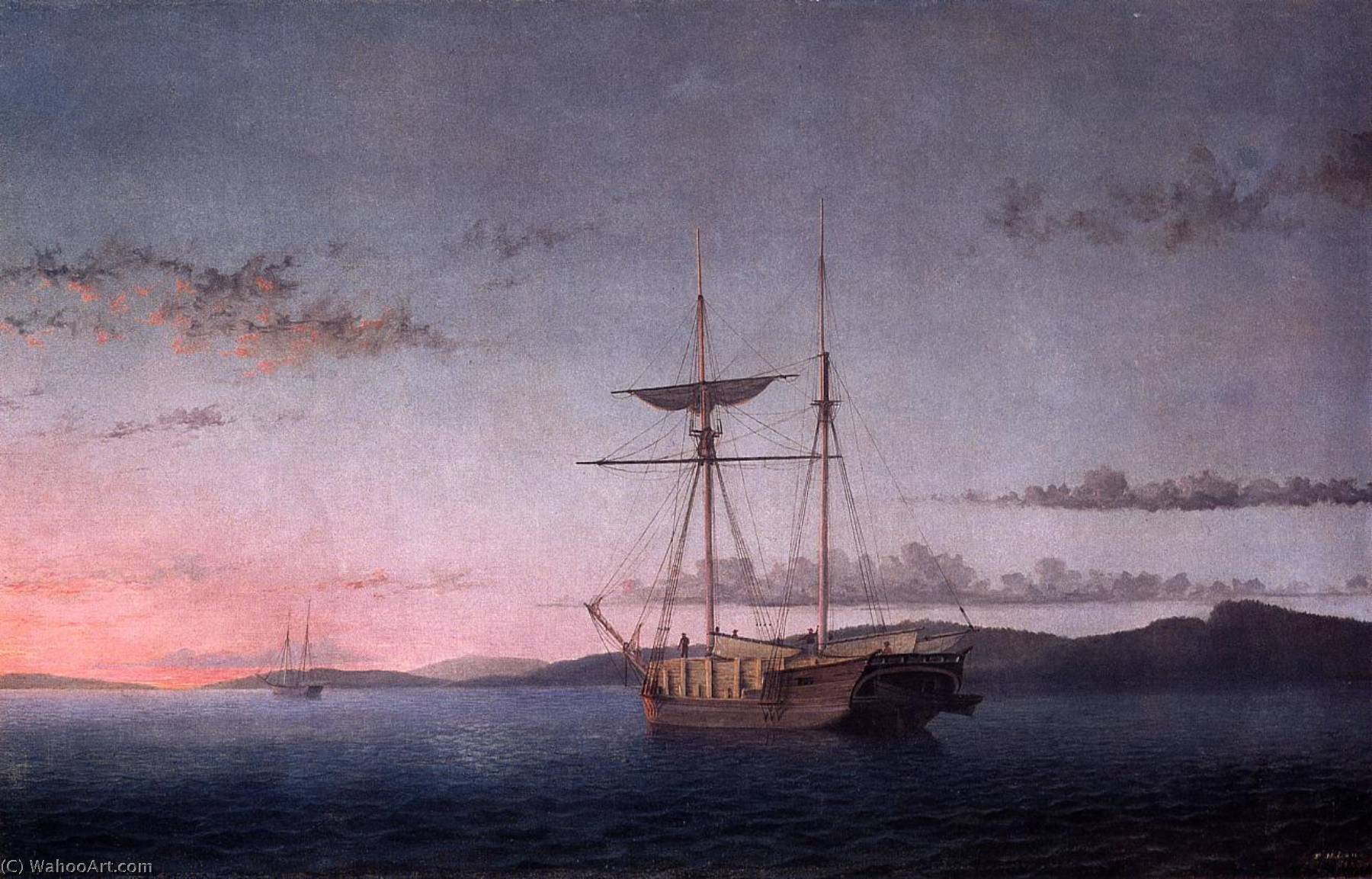 Buy Museum Art Reproductions Lumber Schooners at Evening on Penobscot Bay, 1860 by Fitz Hugh Lane | ArtsDot.com