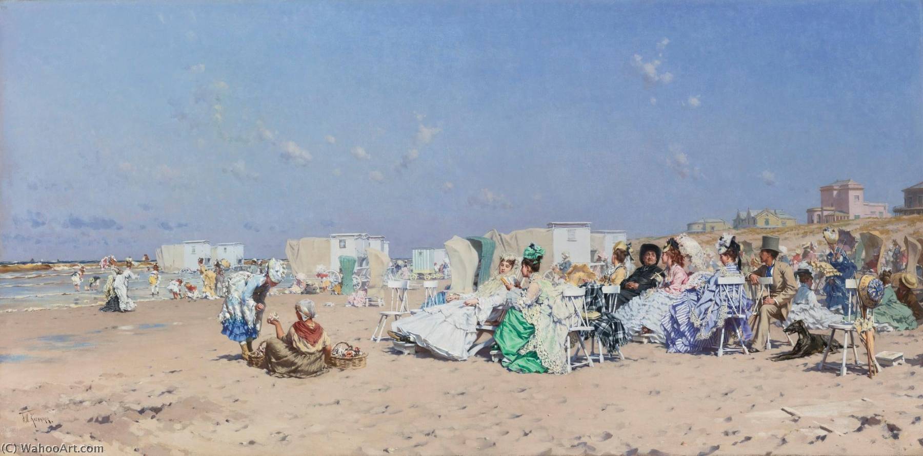 Buy Museum Art Reproductions Beach at Scheveningen, Holland, 1874 by Frederik Hendrik Kaemmerer (1839-1902) | ArtsDot.com