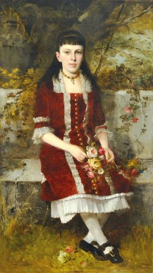Order Art Reproductions Portrait of a Girl, 1881 by György Vastagh (1834-1922) | ArtsDot.com