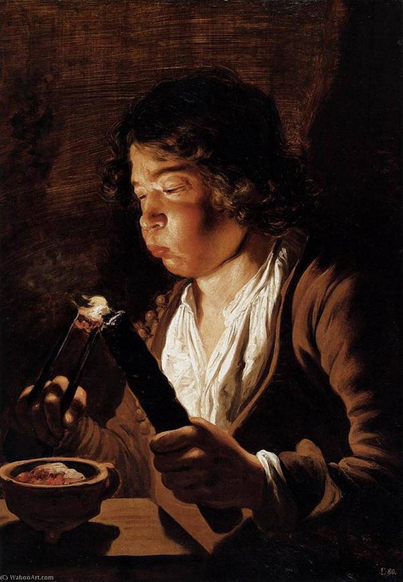 Buy Museum Art Reproductions Fire and Youth (also known as Boy with Tongs and Torch), 1625 by Jan Andrea Lievens | ArtsDot.com