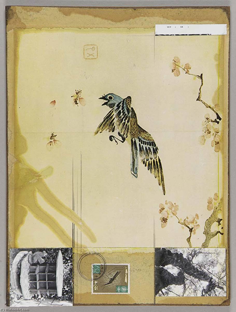 Buy Museum Art Reproductions Untitled (Oriental painting of bird with cherry blossoms), 1964 by Joseph Cornell (Inspired By) (1903-1972, United States) | ArtsDot.com