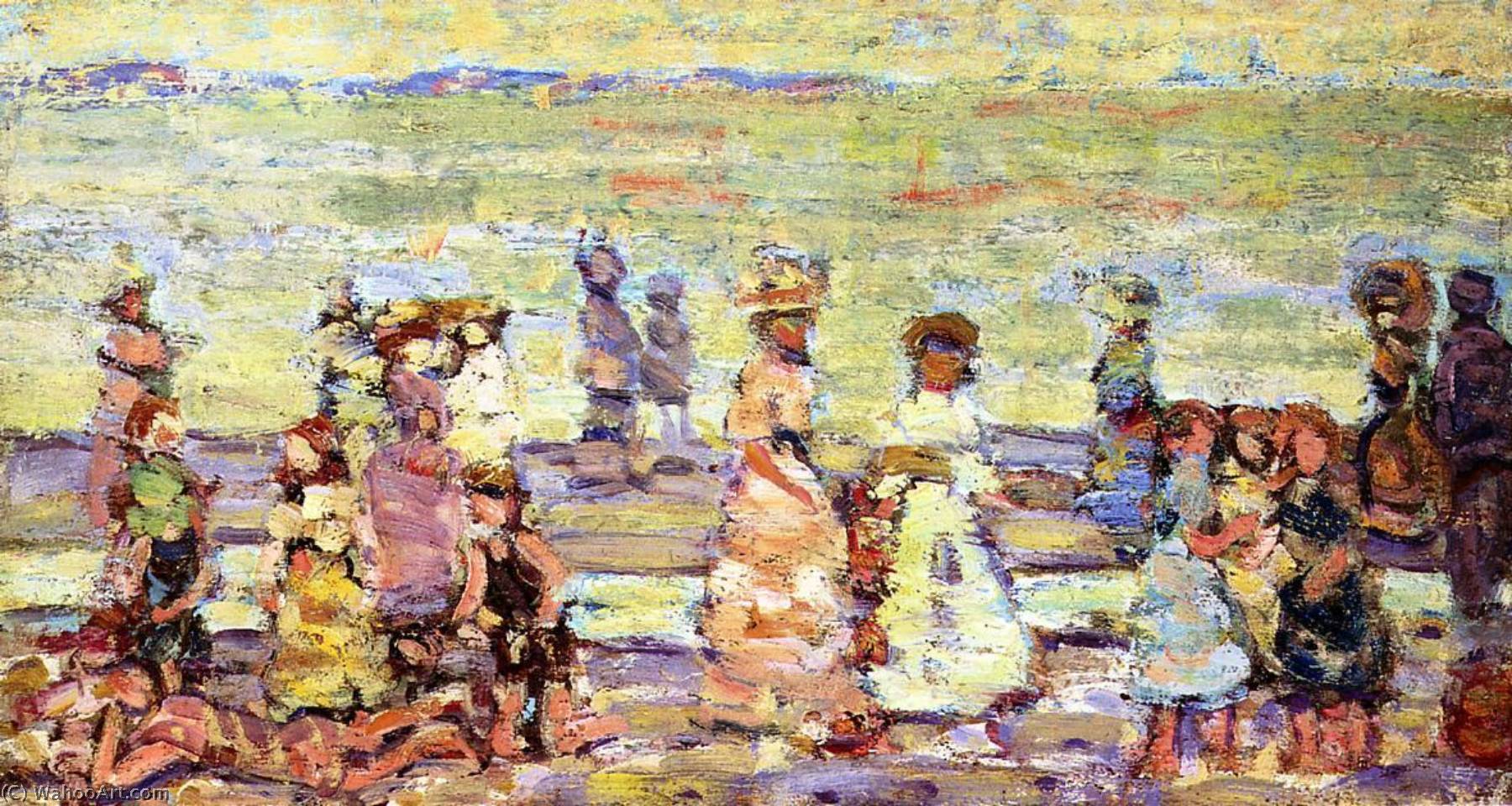Order Oil Painting Replica Maine Beach, 1913 by Maurice Brazil Prendergast (1858-1924, Canada) | ArtsDot.com