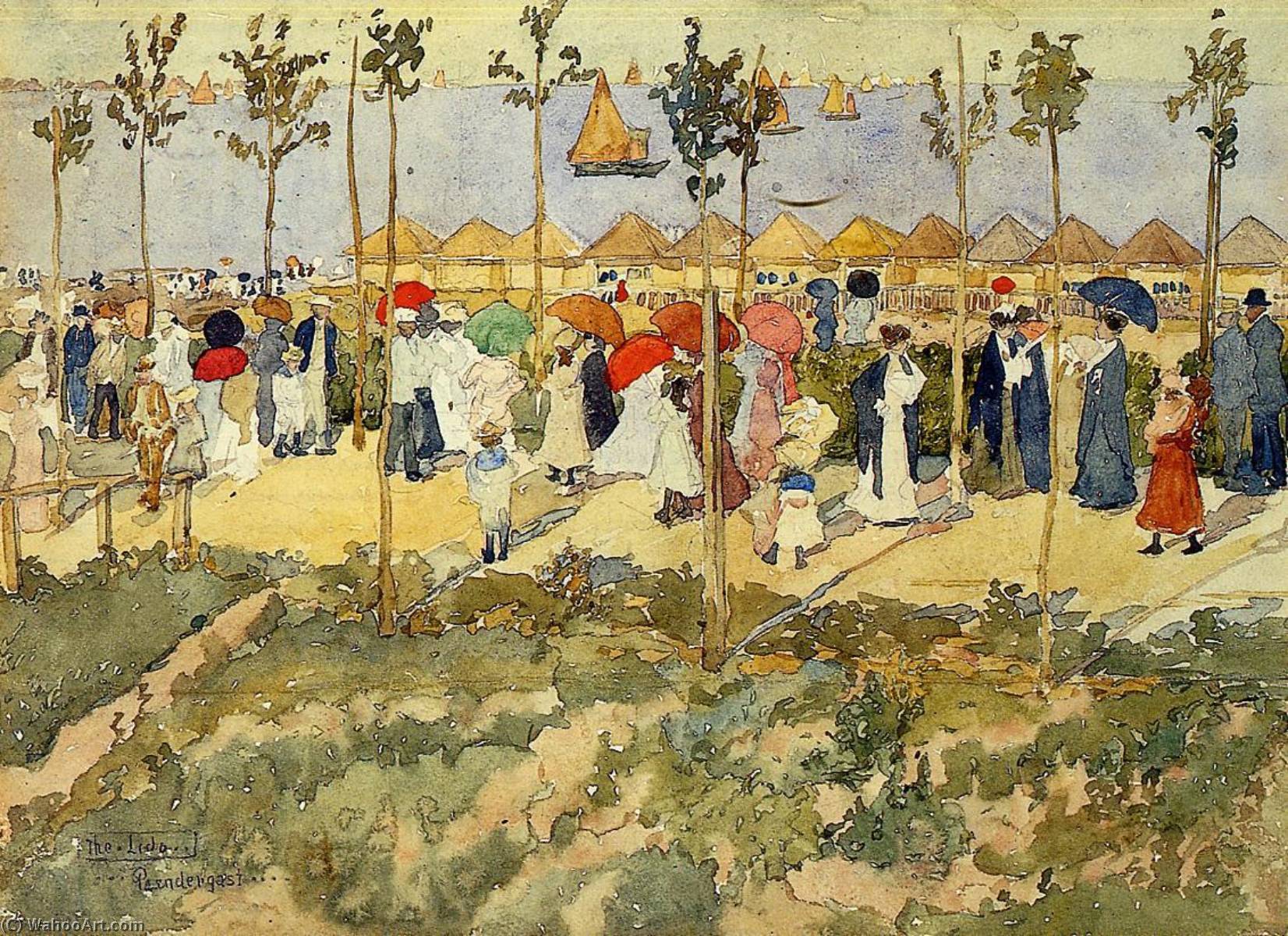 Order Paintings Reproductions The Lido, Venice, 1899 by Maurice Brazil Prendergast (1858-1924, Canada) | ArtsDot.com