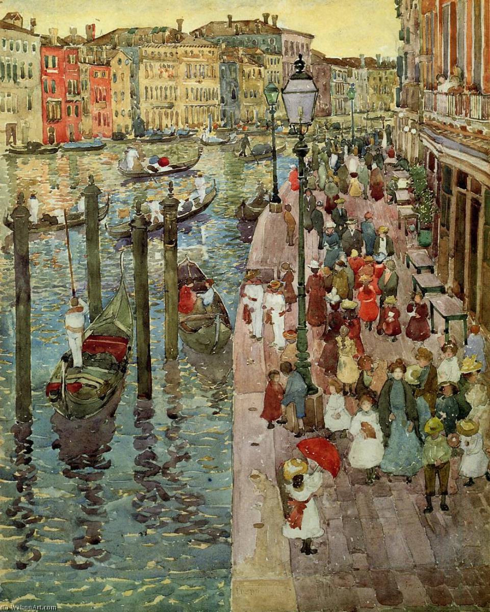 Compra Riproduzioni D'arte Del Museo Il Canal Grande, Venezia, 1899 di Maurice Brazil Prendergast (1858-1924, Canada) | ArtsDot.com