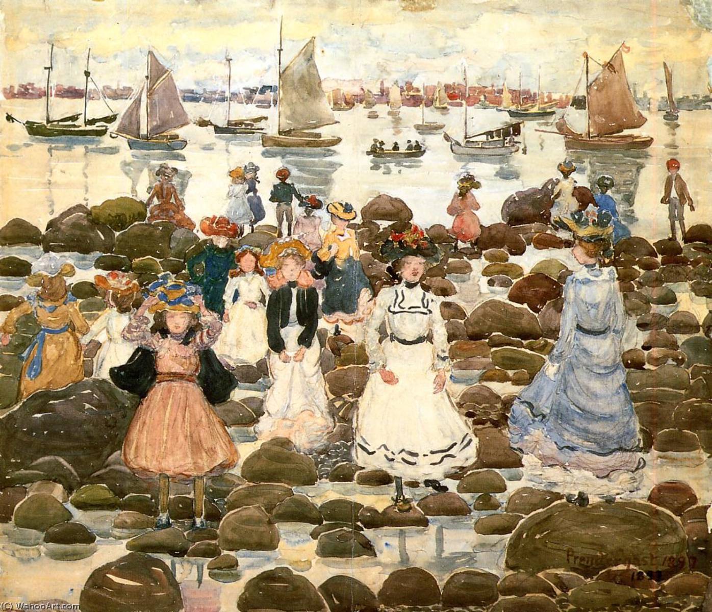 Erwerben Gemälde Reproduktionen Low Tide, Beachmont, 1905 von Maurice Brazil Prendergast (1858-1924, Canada) | ArtsDot.com
