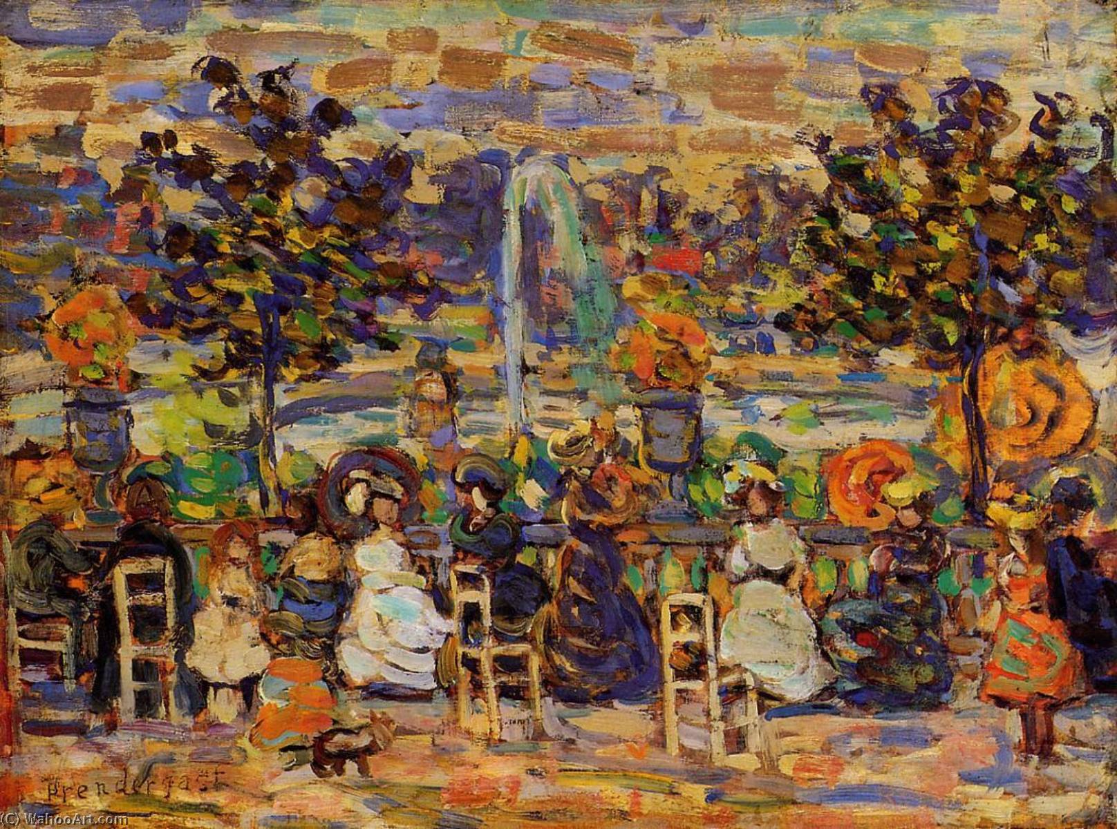 Comprar Reproducciones De Arte Del Museo En los jardines de Luxemburgo, 1907 de Maurice Brazil Prendergast (1858-1924, Canada) | ArtsDot.com