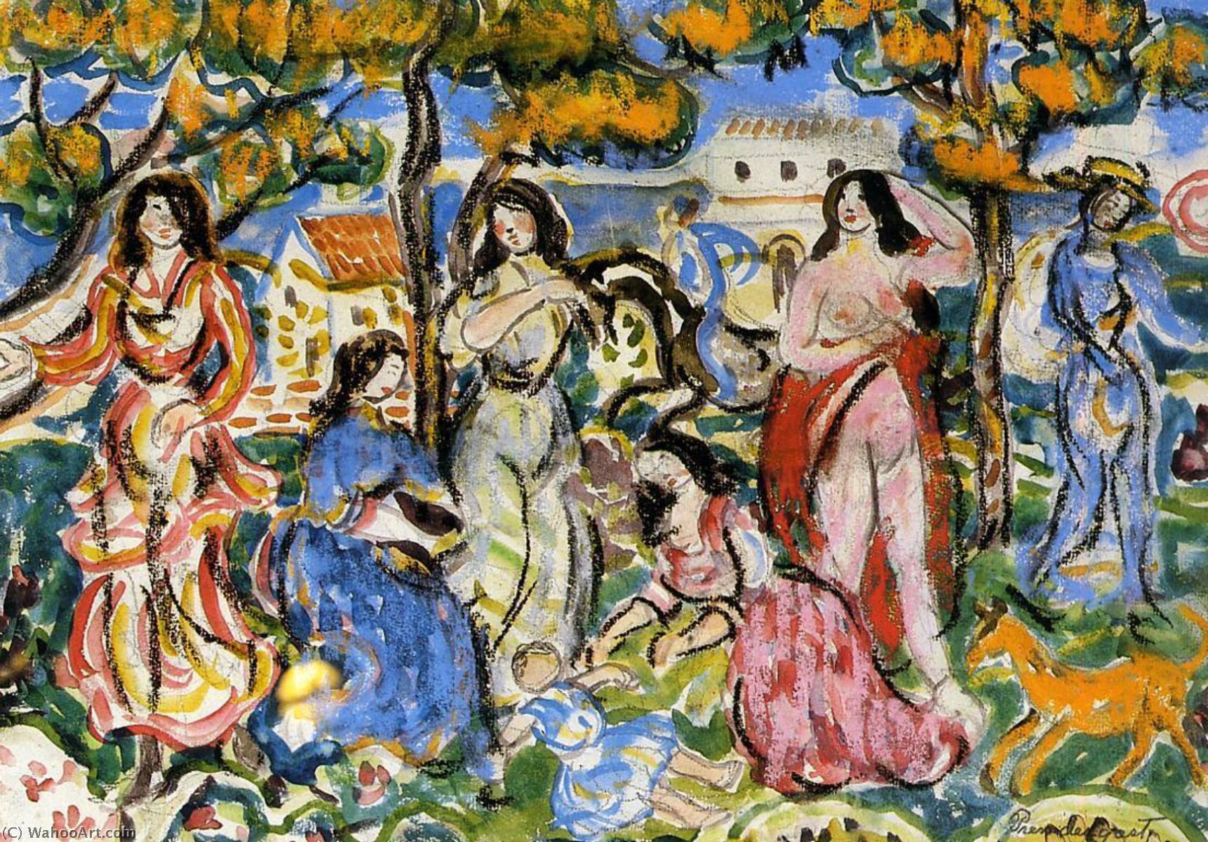 Buy Museum Art Reproductions Figures in a Landscape, 1915 by Maurice Brazil Prendergast (1858-1924, Canada) | ArtsDot.com