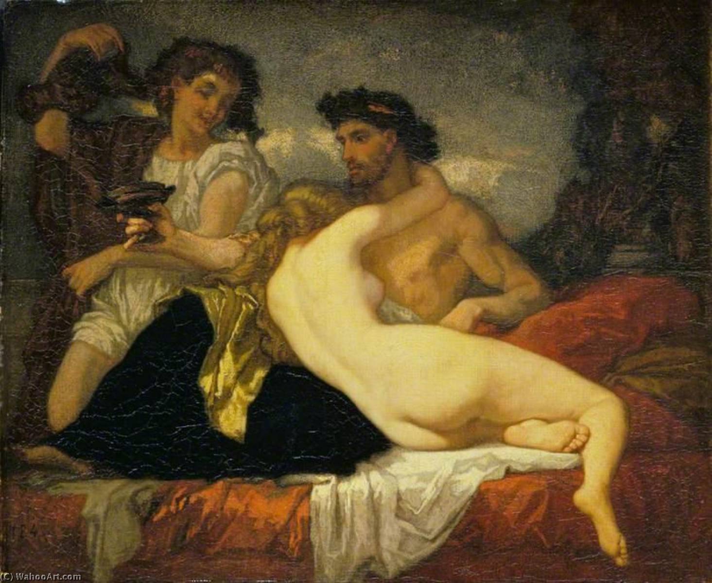 Order Art Reproductions Horace and Lydia, 1843 by Thomas Couture Senlis Villiers Le Bel (1815-1879, France) | ArtsDot.com