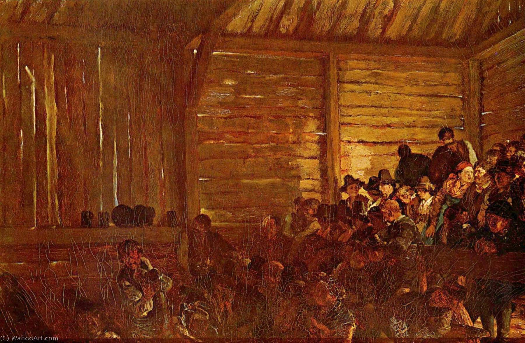 順序 油絵 Tyrolの民俗劇場。, 1859 バイ Adolph Menzel | ArtsDot.com