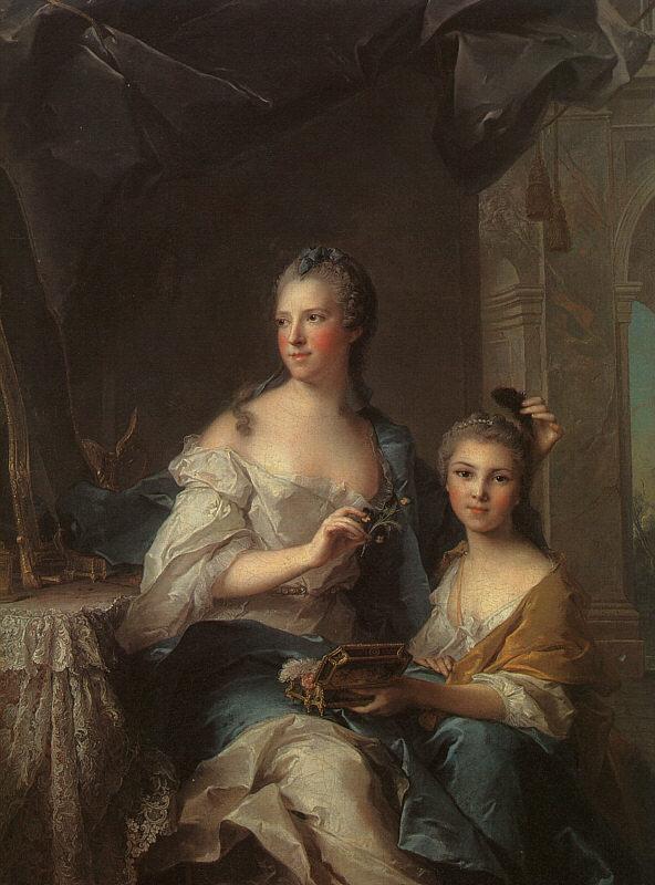Order Art Reproductions Madame Marsollier and her Daughter, 1749 by Marc Nattier (1685-1766, France) | ArtsDot.com