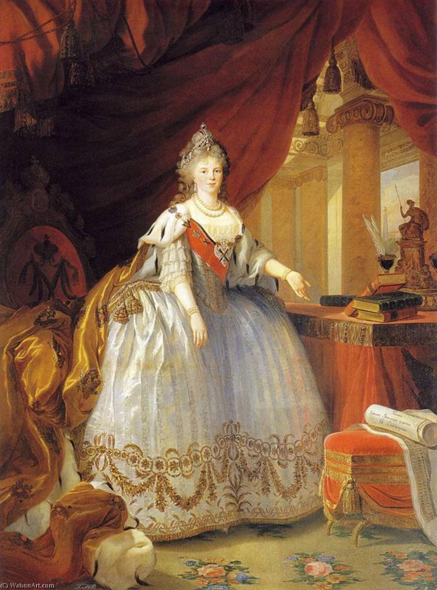 Buy Museum Art Reproductions Empress Maria Feodorovna, 1799 by Elisabeth-Louise Vigée-Lebrun | ArtsDot.com