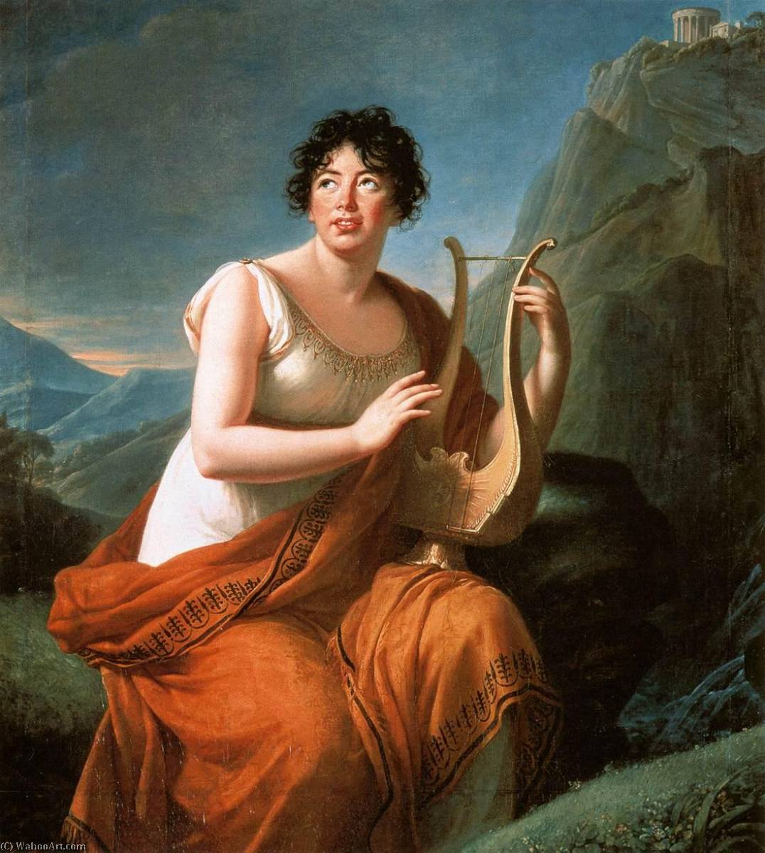 Buy Museum Art Reproductions Portrait of Madame de Staël as Corinne on Cape Misenum, 1809 by Elisabeth-Louise Vigée-Lebrun | ArtsDot.com