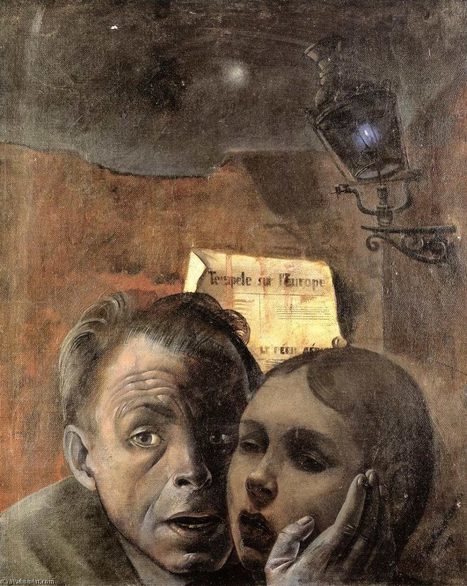 Order Art Reproductions Fear (also known as Self Portrait with His Niece Marianna), 1941 by Felix Nussbaum (1904-1945, Germany) | ArtsDot.com