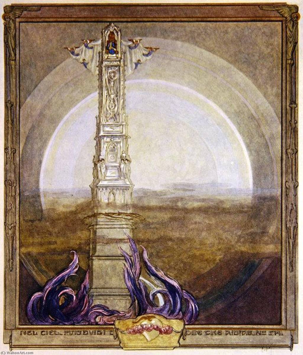 Order Paintings Reproductions Illustration from Dante`s `Divine Comedy`, Paradise, Canto I, 1921 by Franz Von Bayros (1866-1924, Croatia) | ArtsDot.com