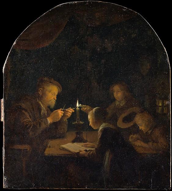Buy Museum Art Reproductions An Evening School, 1655 by Gerrit (Gérard) Dou (1613-1675, Netherlands) | ArtsDot.com