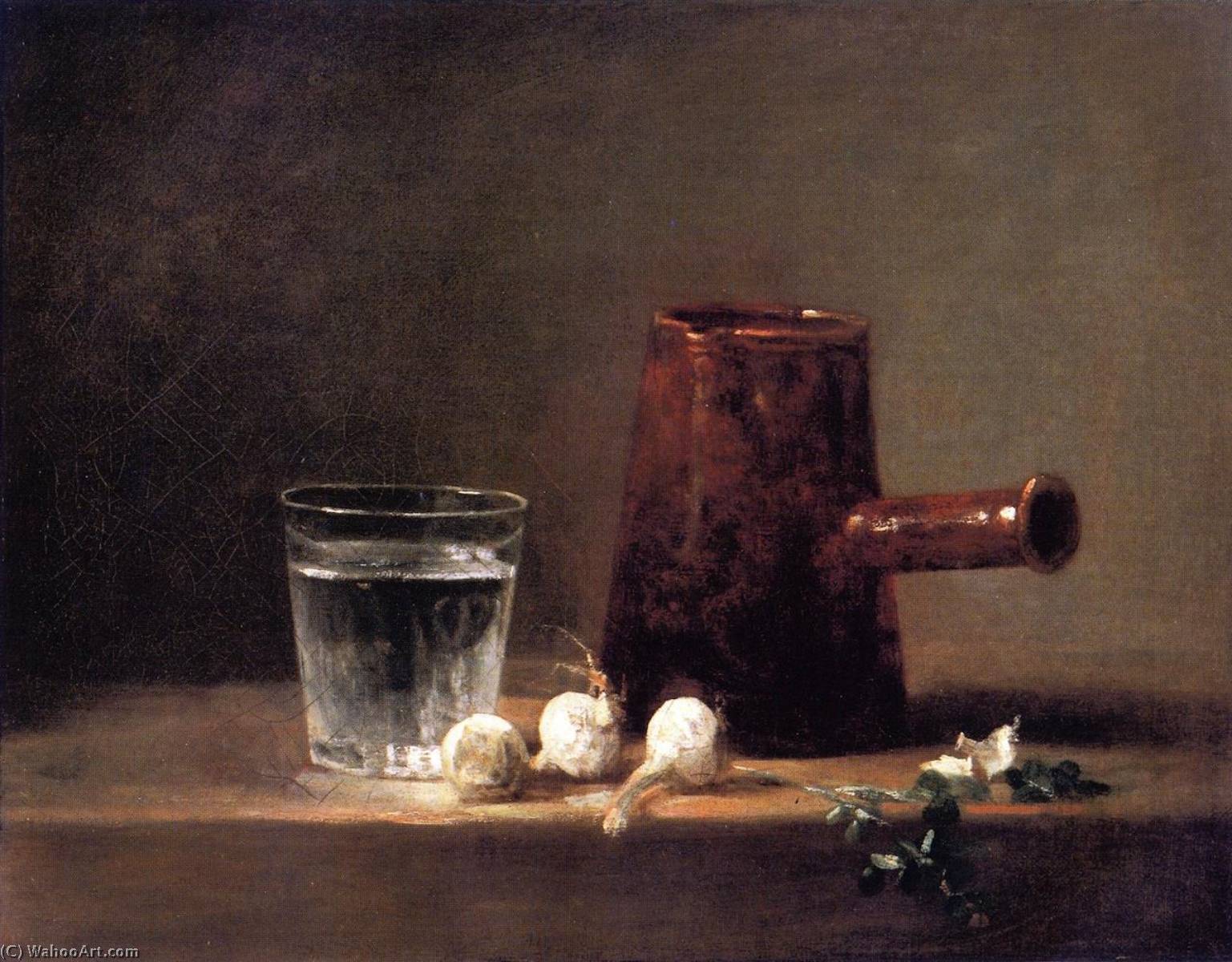Order Oil Painting Replica Glass of Water and Coffee Pot, 1760 by Jean-Baptiste Simeon Chardin (1699-1779, France) | ArtsDot.com