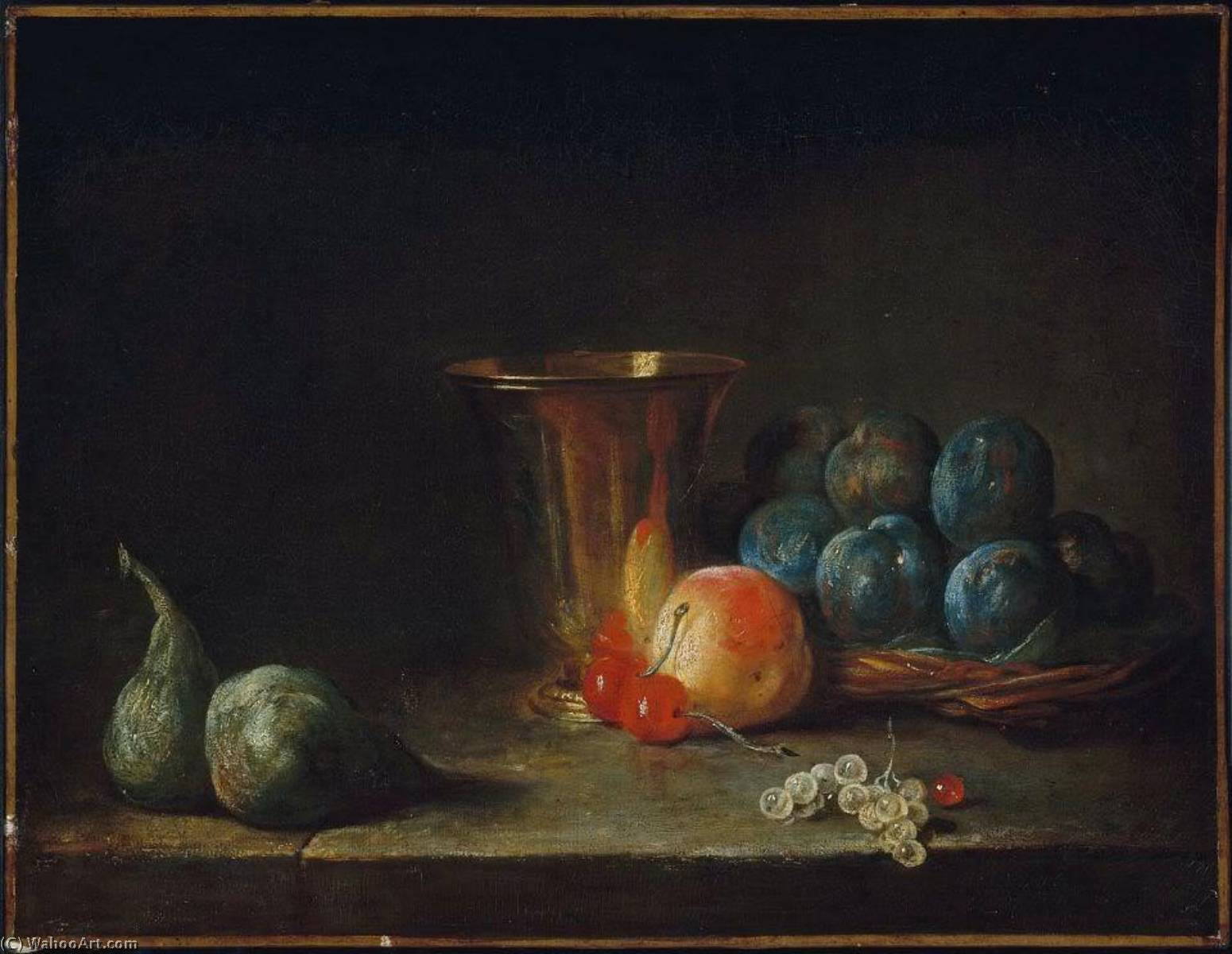 Order Art Reproductions Goblet and Fruit by Jean-Baptiste Simeon Chardin (1699-1779, France) | ArtsDot.com