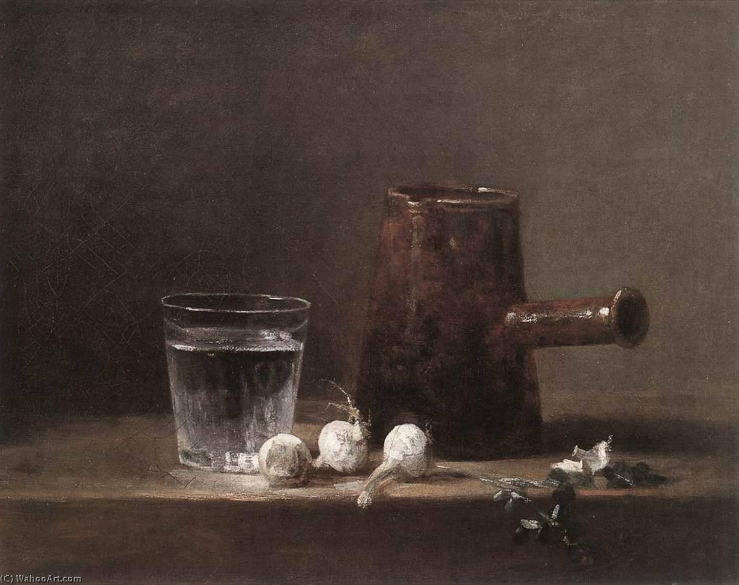 Order Art Reproductions Water Glass and Jug, 1760 by Jean-Baptiste Simeon Chardin (1699-1779, France) | ArtsDot.com