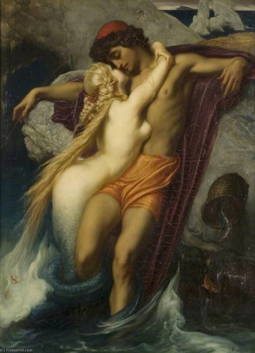 顺序 藝術再現 渔民和Syren, 1858 通过 Lord Frederic Leighton | ArtsDot.com