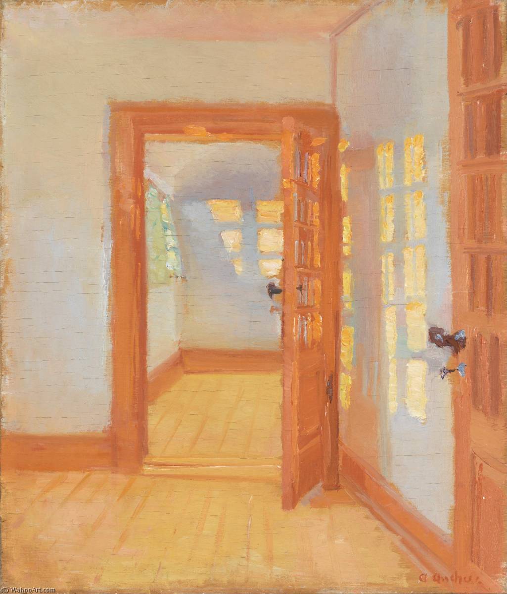 Order Paintings Reproductions English Interior. Brøndum`s annex, 1917 by Anna Kirstine Ancher (1859-1935, Denmark) | ArtsDot.com